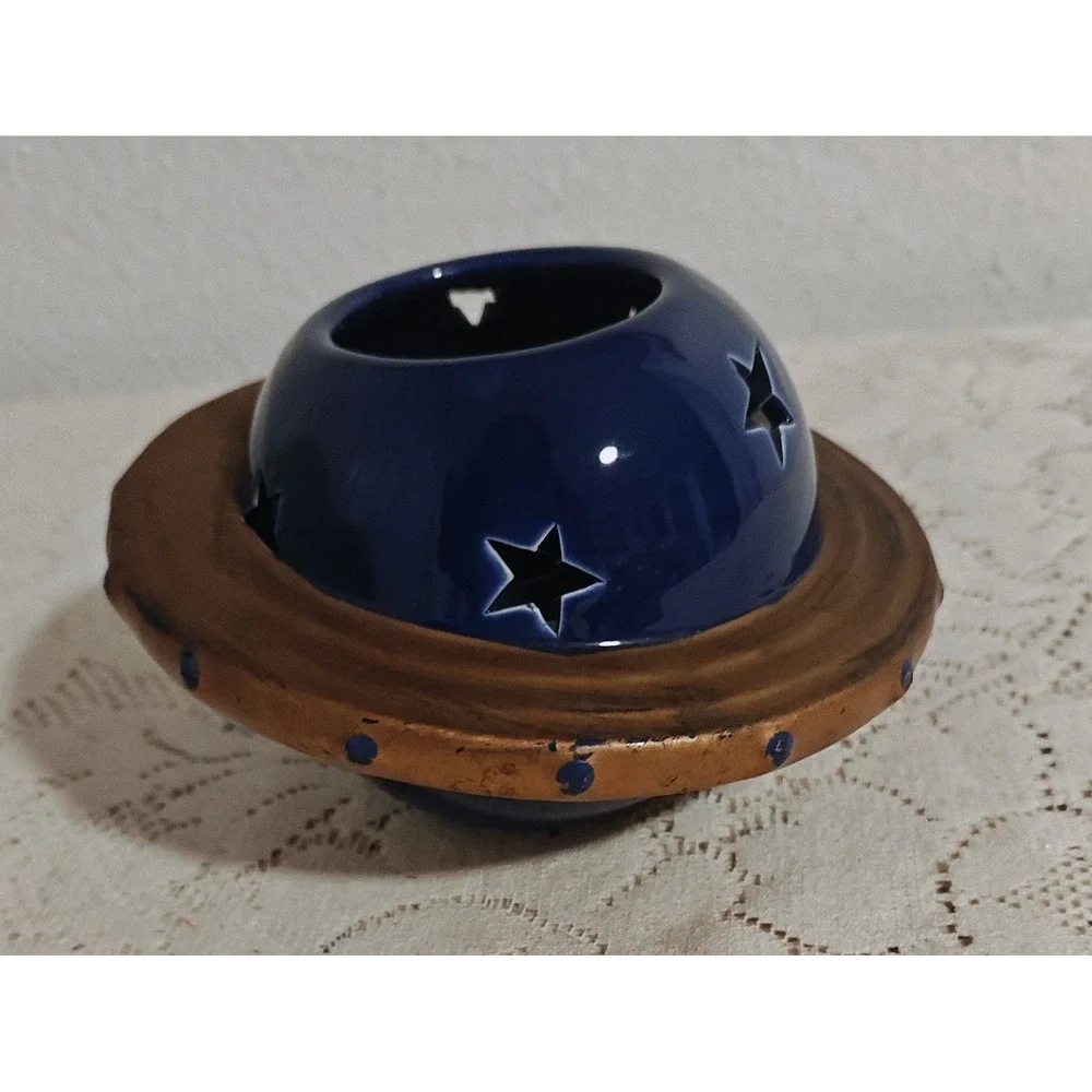Vintage Ceramic Celestial Lantern Candle Holder Projector